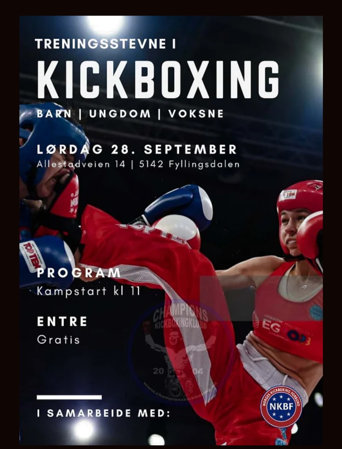 TRENINGSKAMPER LØRDAG 28/9